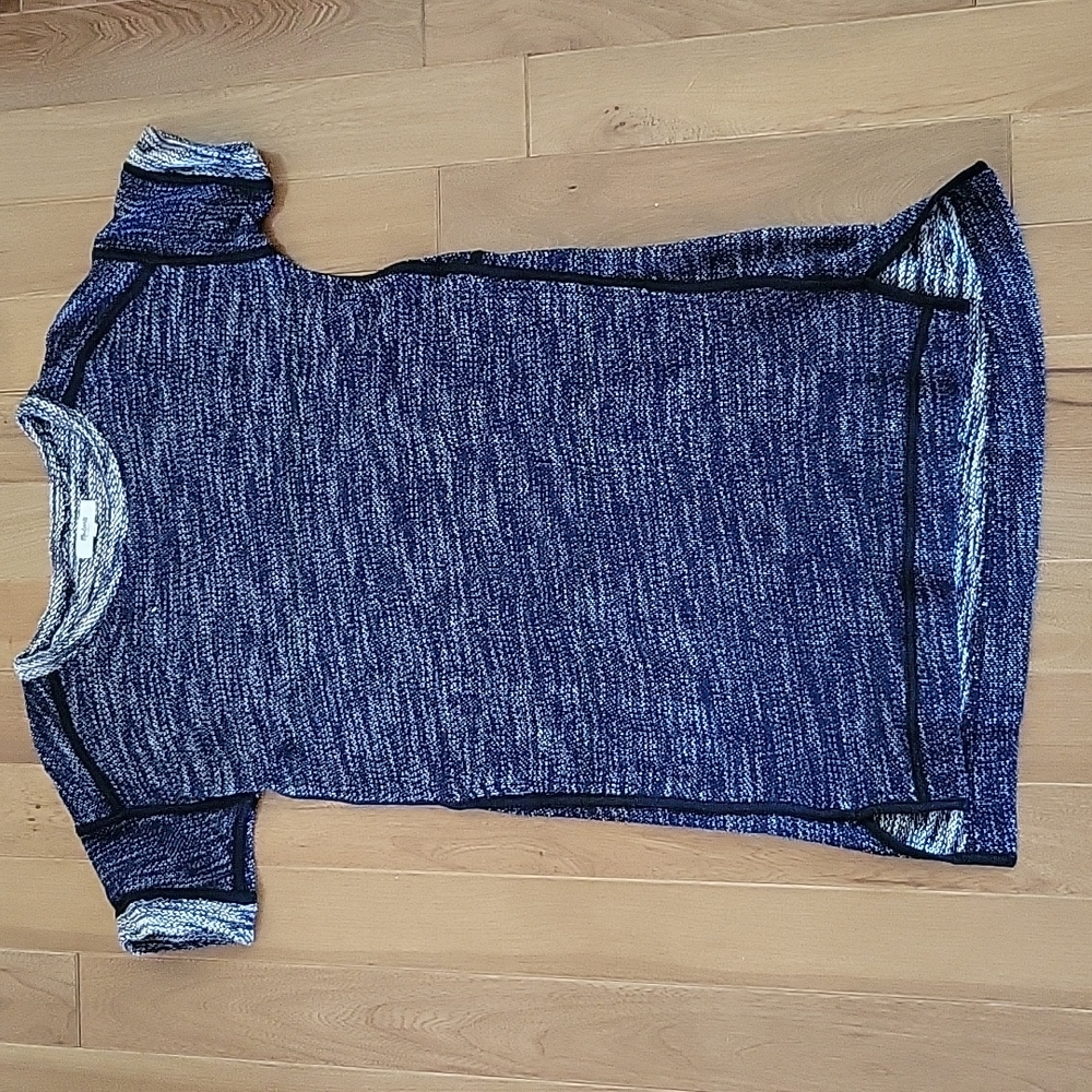 Madewell Marled Blue Short Sleeve‎ Sweatshirt Dress XS B1407